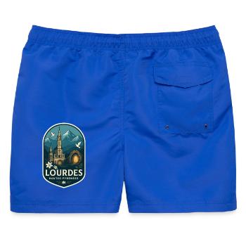 Heiligtum von Lourdes - Hautes-Pyrénées - Männer Badeshorts - Royalblau - Hinten - AI Model Male 178 light (178cm)