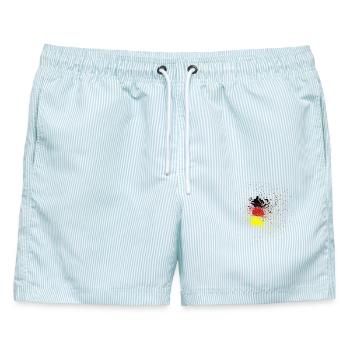 Deutschlandflagge Spray Style - Männer Badeshorts - hellblau gestreift - Vorne - AI Model Male 178 light (178cm)