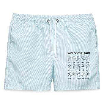 The 'Math Function Dance' (Nerd-Shirt) - Männer Badeshorts - hellblau gestreift - Vorne - AI Model Male 178 light (178cm)
