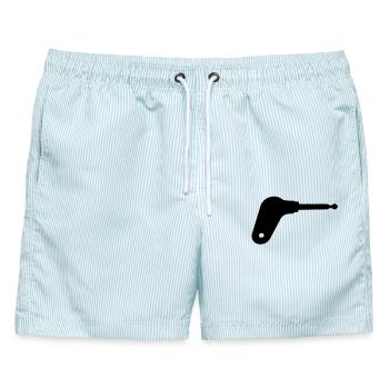Oldtimer Trecker Zündschlüssel - Männer Badeshorts - hellblau gestreift - Vorne - AI Model Male 178 light (178cm)