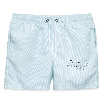 Mondscheiben Kosmos Muster - Männer Badeshorts - hellblau gestreift - Vorne - AI Model Male 178 light (178cm)