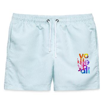 Volleyball Handball Sport Geschenk - Männer Badeshorts - hellblau gestreift - Vorne - AI Model Male 178 light (178cm)