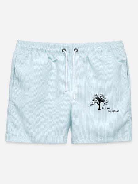 No trees... no humans. - Männer Badeshorts - hellblau gestreift