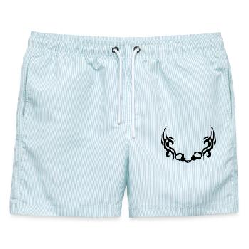 Handschellentrible - Männer Badeshorts - hellblau gestreift - Vorne - AI Model Male 178 light (178cm)