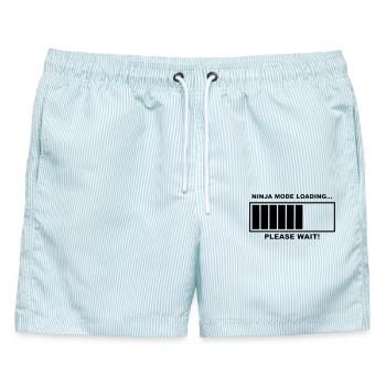 Ninja-Modus wird geladen, bitte haben Sie Geduld.b. # - Männer Badeshorts - hellblau gestreift - Vorne - AI Model Male 178 light (178cm)