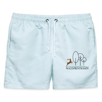 Lustige Geschenk für Jäger und Förster - Männer Badeshorts - hellblau gestreift - Vorne - AI Model Male 178 light (178cm)