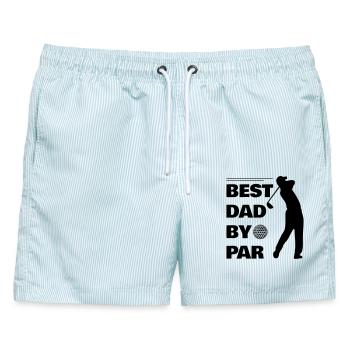 Golf - Männer Badeshorts - hellblau gestreift - Vorne - AI Model Male 178 light (178cm)