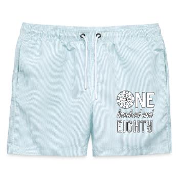 Darts Dart - Männer Badeshorts - hellblau gestreift - Vorne - AI Model Male 178 light (178cm)