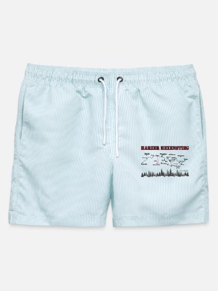 Harzer Hexenstieg - Männer Badeshorts - hellblau gestreift