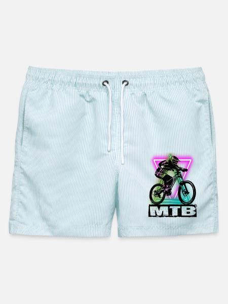 MTB - Männer Badeshorts - hellblau gestreift