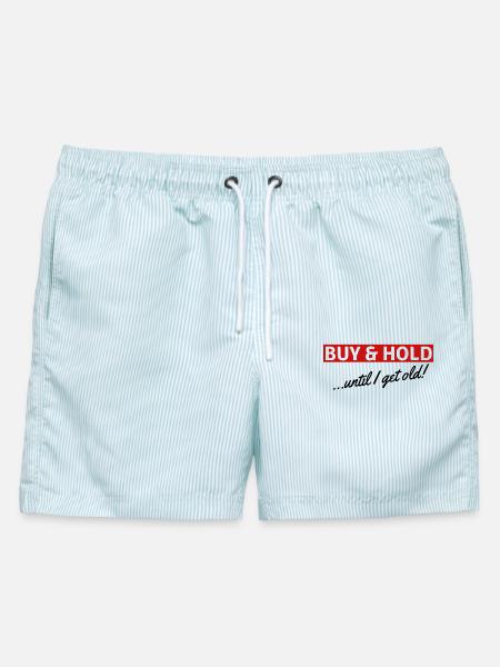 Buy & Hold - Investor - Männer Badeshorts - hellblau gestreift