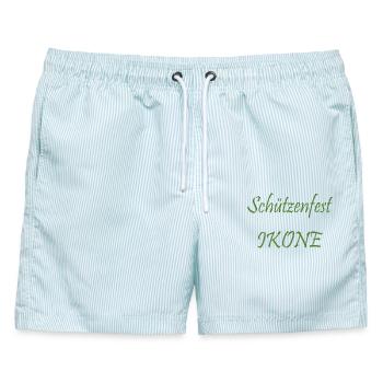 Schützenfest Ikone - Männer Badeshorts - hellblau gestreift - Vorne - AI Model Male 178 light (178cm)