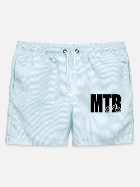 MTB - Männer Badeshorts - hellblau gestreift