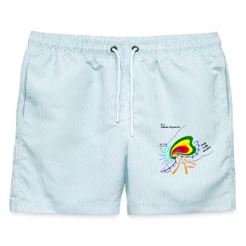 Superzelle Stormchasing Tornado Unwetter Gewitter - Männer Badeshorts - hellblau gestreift - Vorne - AI Model Male 178 light (178cm)