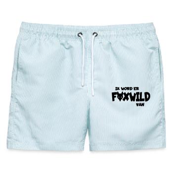 Es macht mich foxwild. Humorhemd, Hoodie * - Männer Badeshorts - hellblau gestreift - Vorne - AI Model Male 178 light (178cm)