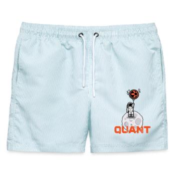 Quant Krypto Shirt Crypto Blockchain Geld Geschenk - Männer Badeshorts - hellblau gestreift - Vorne - AI Model Male 178 light (178cm)