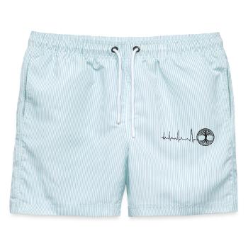 Herzschlag Baum des Lebens Symbol Der Wikinger - Männer Badeshorts - hellblau gestreift - Vorne - AI Model Male 178 light (178cm)