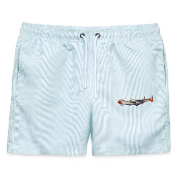 C-119 - Männer Badeshorts - hellblau gestreift - Vorne - AI Model Male 178 light (178cm)