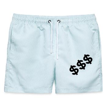 dollar - Männer Badeshorts - hellblau gestreift - Vorne - AI Model Male 178 light (178cm)