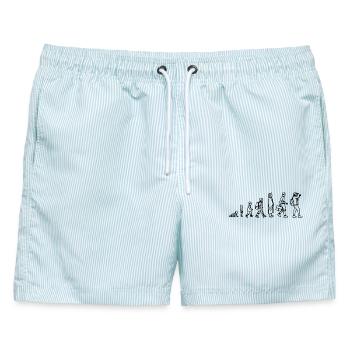Entwicklung des Fotografen - Männer Badeshorts - hellblau gestreift - Vorne - AI Model Male 178 light (178cm)