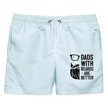 Väter mit Bärten sind besser - Männer Badeshorts - hellblau gestreift - Vorne - AI Model Male 178 light (178cm)