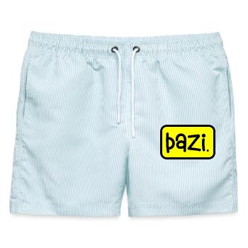 Bazi Kinder T-Shirt Lustig Geschenk Humor - Männer Badeshorts - hellblau gestreift - Vorne - AI Model Male 178 light (178cm)