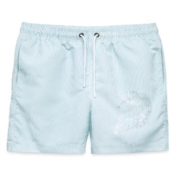 Hirsch Fantasy Sternbild Geweih - Männer Badeshorts - hellblau gestreift - Vorne - AI Model Male 178 light (178cm)
