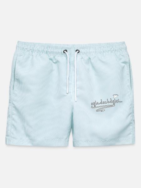 sgladschdglei - Männer Badeshorts - hellblau gestreift
