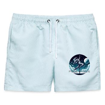 Pole Dance Astronautin Poledance Geschenk - Männer Badeshorts - hellblau gestreift - Vorne - AI Model Male 178 light (178cm)