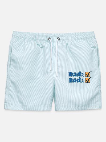 Dad Bod Approved – Lustiges Vatertagsdesign - Männer Badeshorts - hellblau gestreift