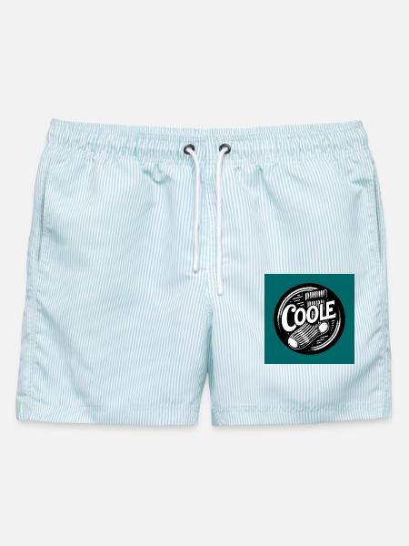 Coole Socke Socken und lustiger Spruch - Männer Badeshorts - hellblau gestreift