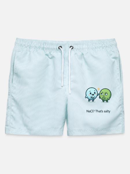 NaCl? That’s salty – Chemie mit Geschmack - Männer Badeshorts - hellblau gestreift