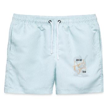 Bin auf Tour Spritz Spritztour trinken - Männer Badeshorts - hellblau gestreift - Vorne - AI Model Male 178 light (178cm)