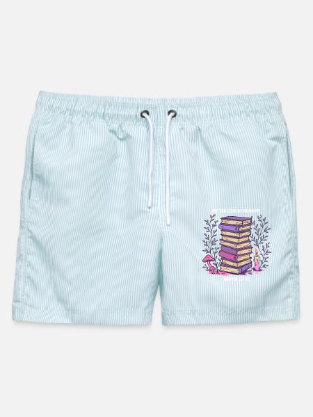 My TBR Could Crush Me – BookTok Design - Männer Badeshorts - hellblau gestreift