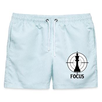 Schach - Männer Badeshorts - hellblau gestreift - Vorne - AI Model Male 178 light (178cm)