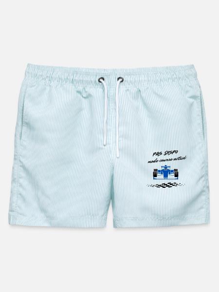 Motorsport-Design - Männer Badeshorts - hellblau gestreift