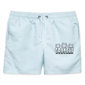Krabben - Männer Badeshorts - hellblau gestreift - Vorne - AI Model Male 178 light (178cm)
