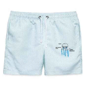 Lecker Bierchen  - Männer Badeshorts - hellblau gestreift - Vorne - AI Model Male 178 light (178cm)
