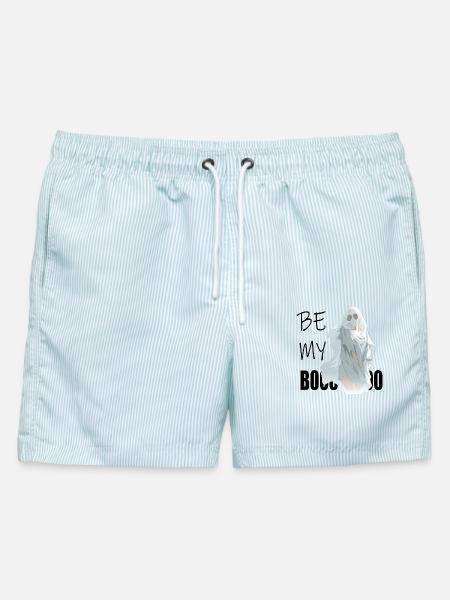 Be My Boo – Geist im ätherischen Schleier - Männer Badeshorts - hellblau gestreift