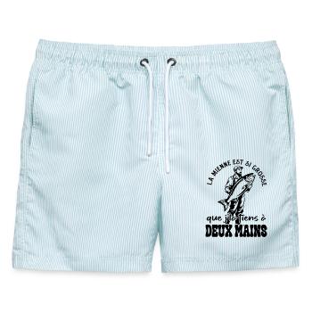 Original Fischer Lustiger Humor Angeln Geschenk - Männer Badeshorts - hellblau gestreift - Vorne - AI Model Male 178 light (178cm)