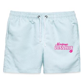 Nervige Scheiße, Scheiße, lustige, lustige Damenmädchen. - Männer Badeshorts - hellblau gestreift - Vorne - AI Model Male 178 light (178cm)