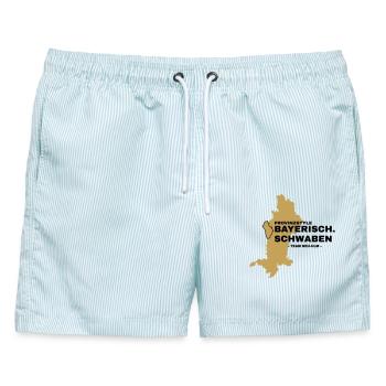 Schwaben | NEU-ULM - Männer Badeshorts - hellblau gestreift - Vorne - AI Model Male 178 light (178cm)