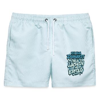 Ich Bin Zahnarzt Dein Lächeln Ist Mein Erfolg - Männer Badeshorts - hellblau gestreift - Vorne - AI Model Male 178 light (178cm)