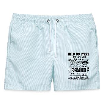 Jobwechsel Auf Wiedersehen Kollegen Abschiedsgeschenk für Kollege - Männer Badeshorts - hellblau gestreift - Vorne - AI Model Male 178 light (178cm)