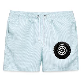 4x4 Crew Off-Road Offroad Off Road - Männer Badeshorts - hellblau gestreift - Vorne - AI Model Male 178 light (178cm)