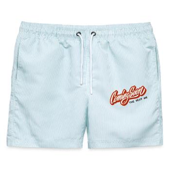 Coming Soon The Sexy Me - Männer Badeshorts - hellblau gestreift - Vorne - AI Model Male 178 light (178cm)