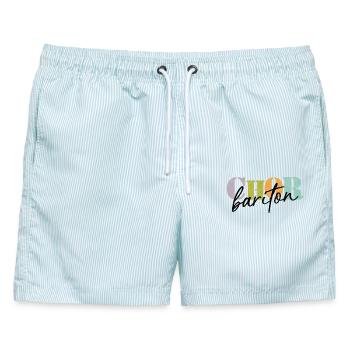 Chor Bariton - Männer Badeshorts - hellblau gestreift - Vorne - AI Model Male 178 light (178cm)
