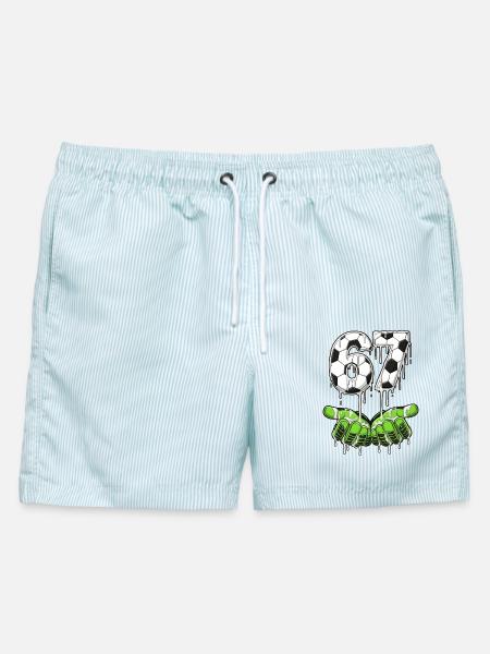 67 Meme Fußball Torwart Handschuhe - Männer Badeshorts - hellblau gestreift