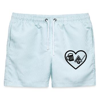Heart Billiards Bier - Männer Badeshorts - hellblau gestreift - Vorne - AI Model Male 178 light (178cm)