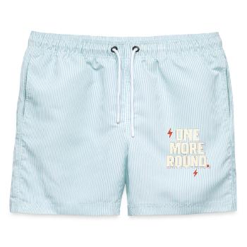 Noch Eine Runde - Männer Badeshorts - hellblau gestreift - Vorne - AI Model Male 178 light (178cm)